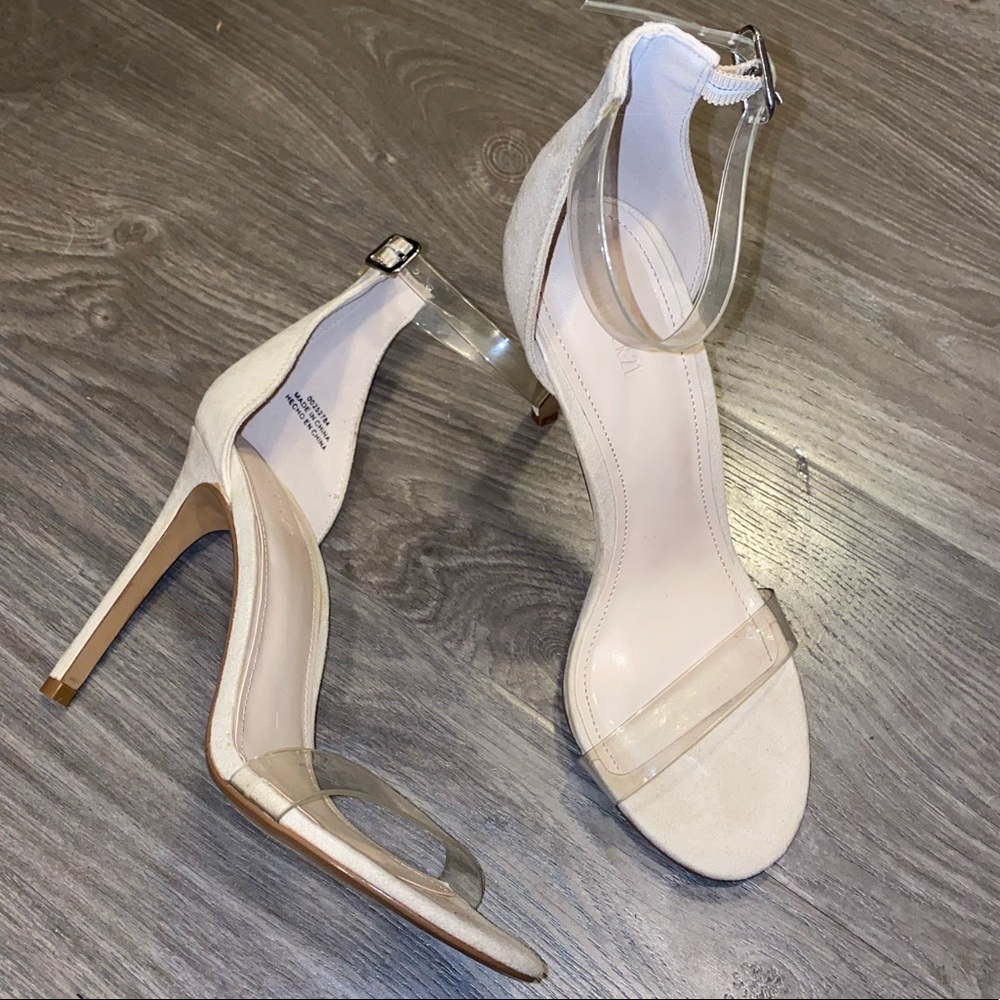 Forever21 tan and clear strap heels